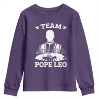 Team Pope Leo XIV Youth Sweatshirt Vintage Catholic Faith Historical Religious Support