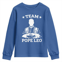 Team Pope Leo XIV Youth Sweatshirt Vintage Catholic Faith Historical Religious Support