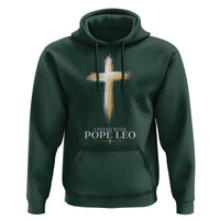I Stand With Pope Leo Brushstroke Cross Hoodie Religious Christian Witness