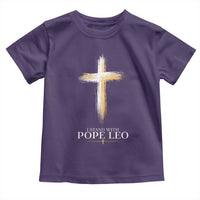 I Stand With Pope Leo Brushstroke Cross Toddler T Shirt Religious Christian Witness