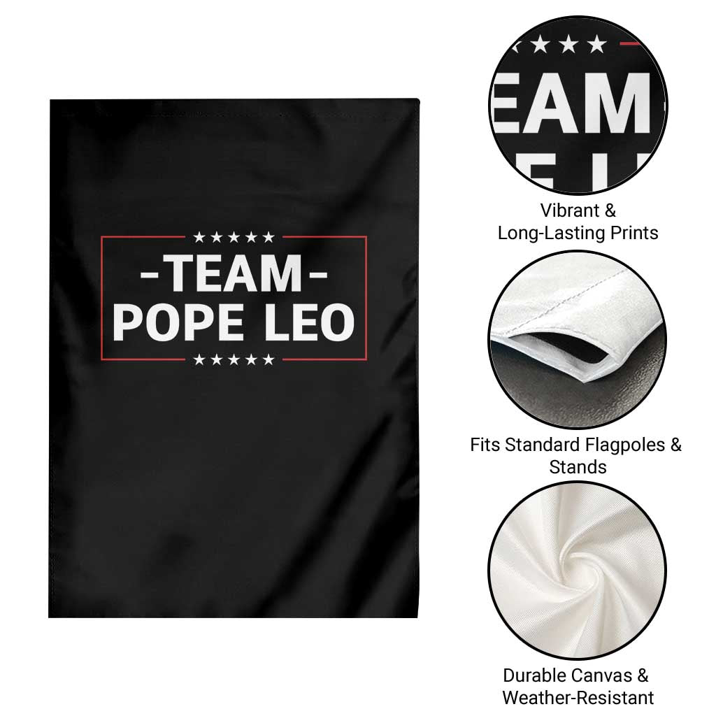 Team Pope Leo XIV Garden Flag Catholic Pride Religious Faith Solidarity