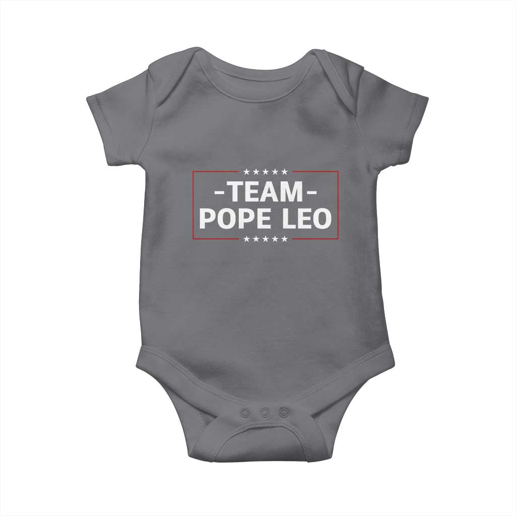 Team Pope Leo XIV Baby Onesie Catholic Pride Religious Faith Solidarity