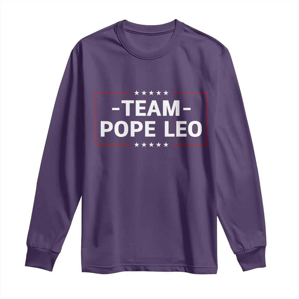 Team Pope Leo XIV Long Sleeve Shirt Catholic Pride Religious Faith Solidarity