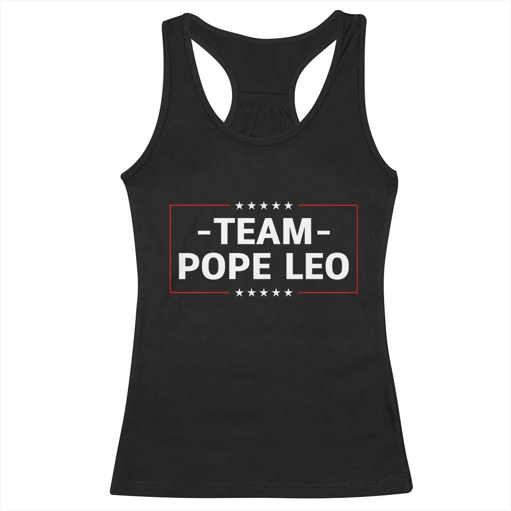 Team Pope Leo XIV Racerback Tank Top Catholic Pride Religious Faith Solidarity
