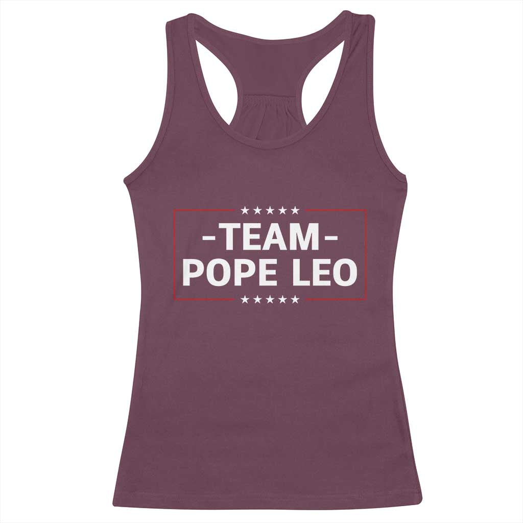 Team Pope Leo XIV Racerback Tank Top Catholic Pride Religious Faith Solidarity