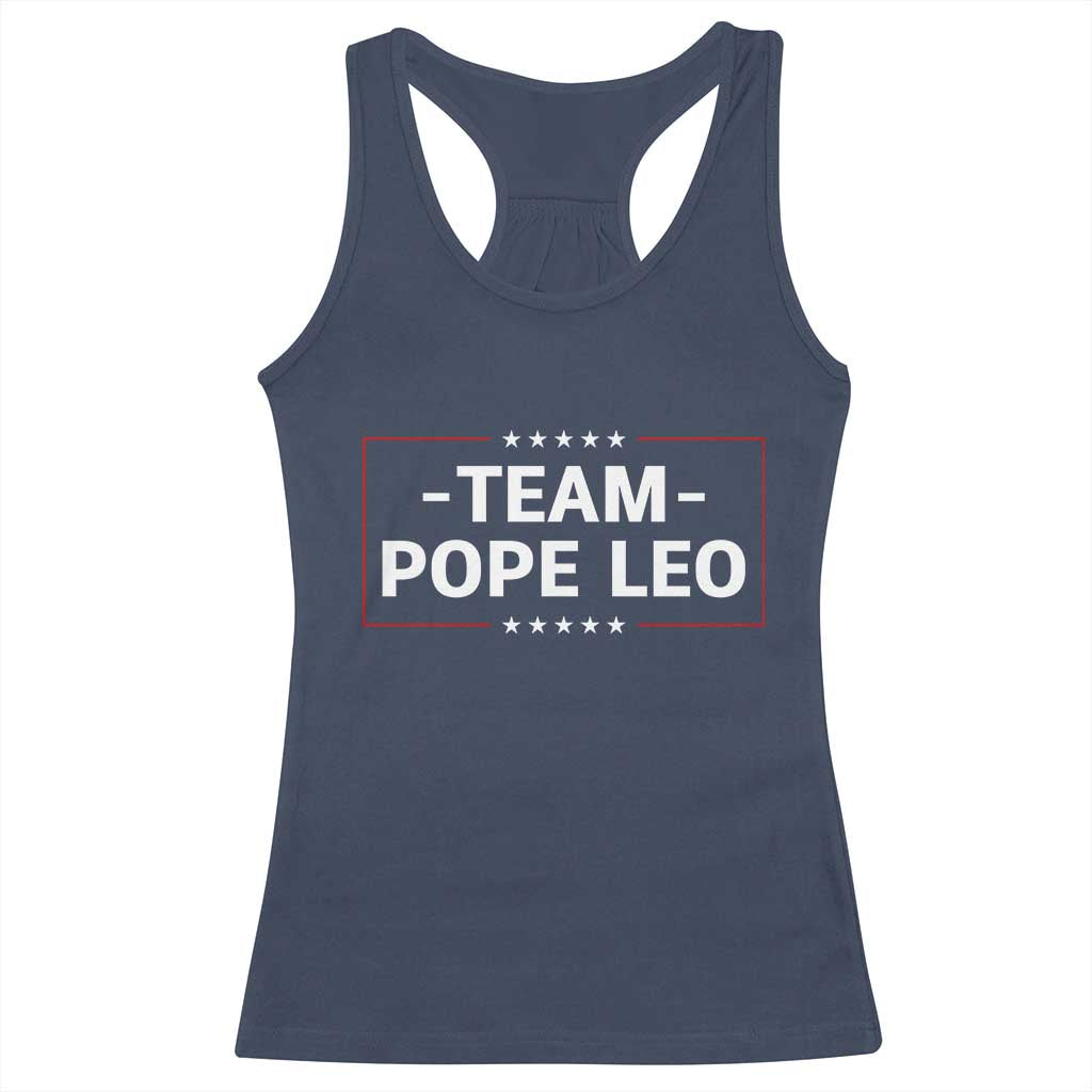 Team Pope Leo XIV Racerback Tank Top Catholic Pride Religious Faith Solidarity