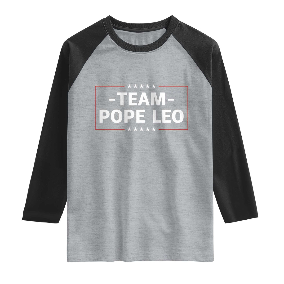 Team Pope Leo XIV Raglan Shirt Catholic Pride Religious Faith Solidarity