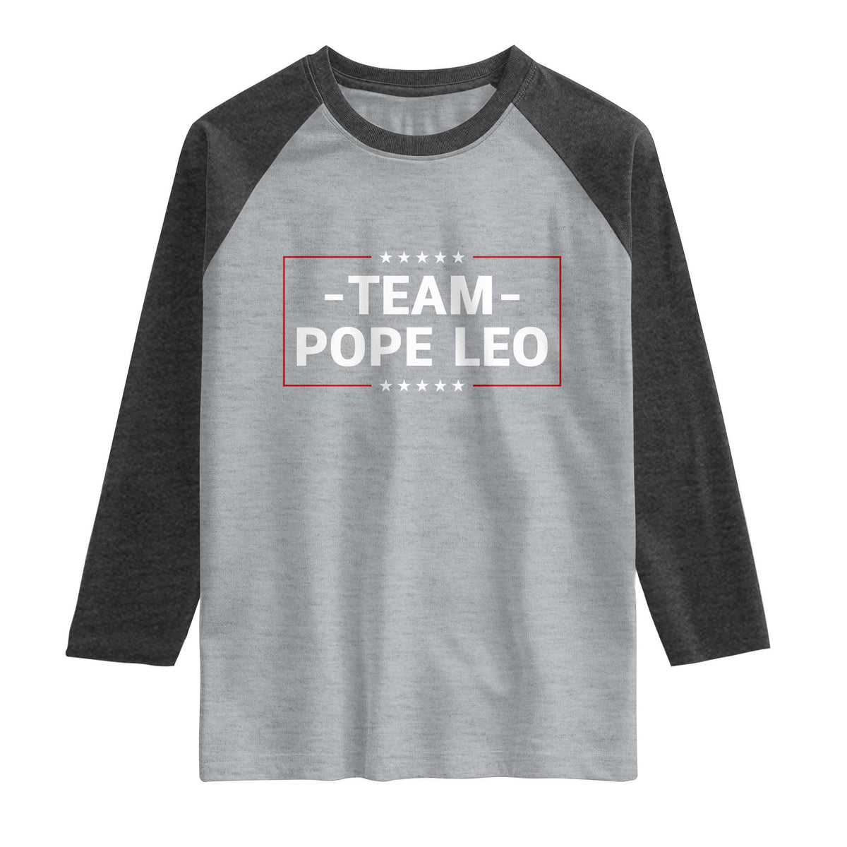 Team Pope Leo XIV Raglan Shirt Catholic Pride Religious Faith Solidarity