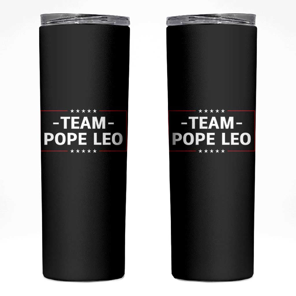 Team Pope Leo XIV Skinny Tumbler Catholic Pride Religious Faith Solidarity