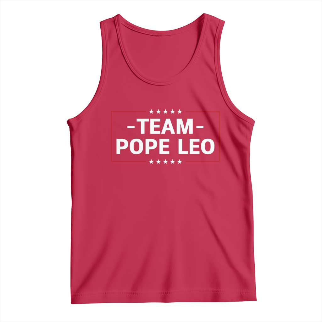 Team Pope Leo XIV Tank Top Catholic Pride Religious Faith Solidarity