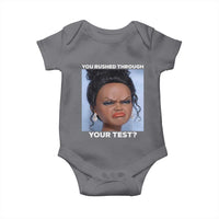 Funny You Rushed Through Your Test Doll Face Meme Baby Onesie Teacher Reaction Humor Testing Day