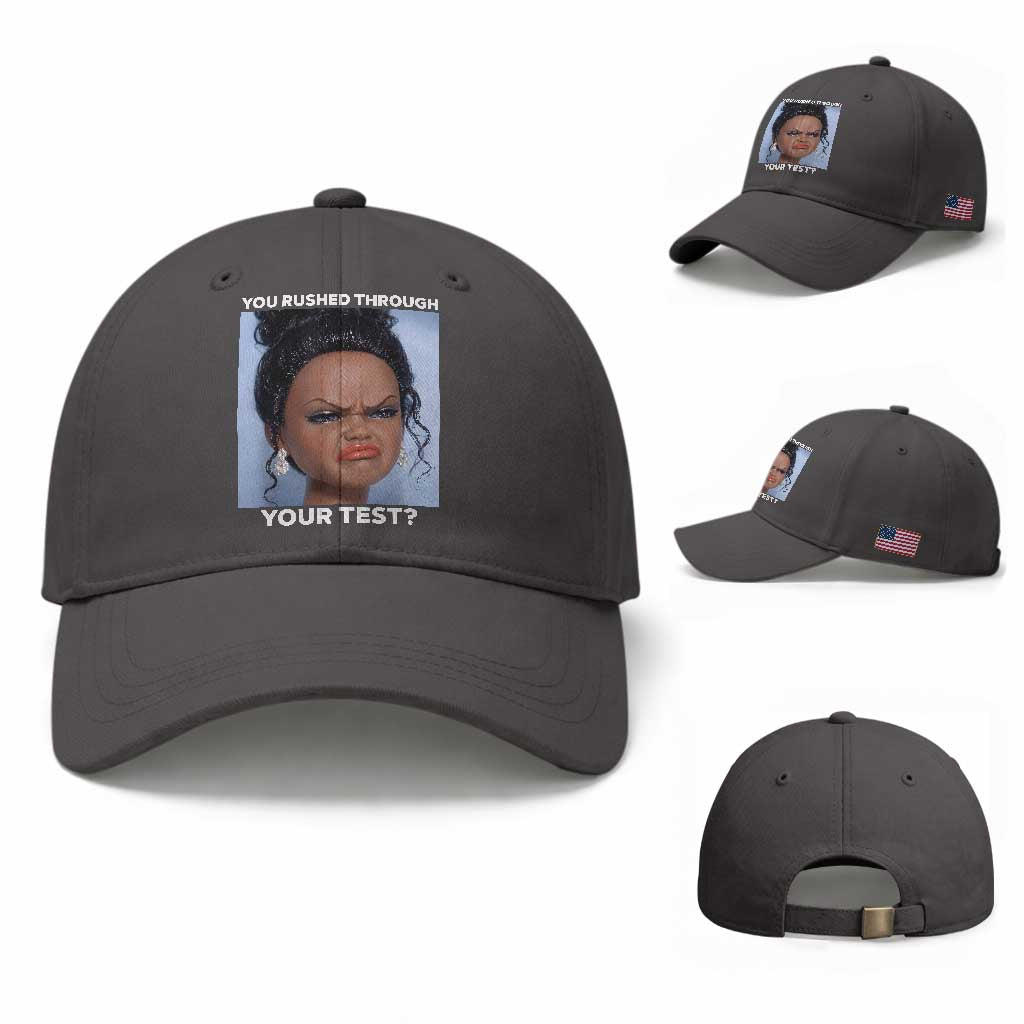 Funny You Rushed Through Your Test Doll Face Meme Baseball Cap Teacher Reaction Humor Testing Day