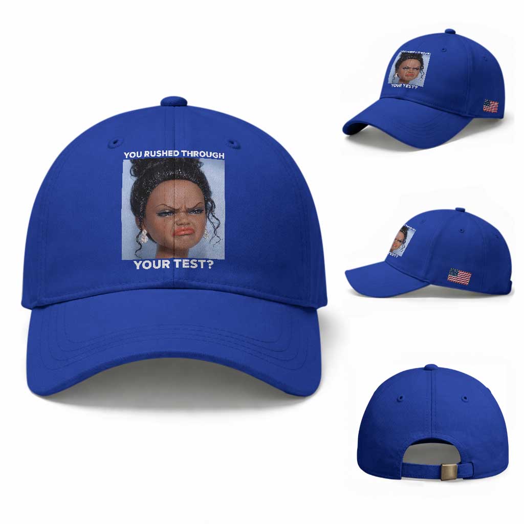 Funny You Rushed Through Your Test Doll Face Meme Baseball Cap Teacher Reaction Humor Testing Day