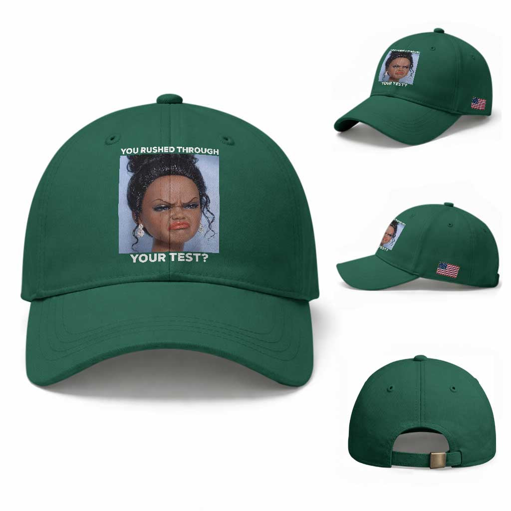 Funny You Rushed Through Your Test Doll Face Meme Baseball Cap Teacher Reaction Humor Testing Day