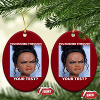 Funny You Rushed Through Your Test Doll Face Meme Ceramic Ornament Teacher Reaction Humor Testing Day