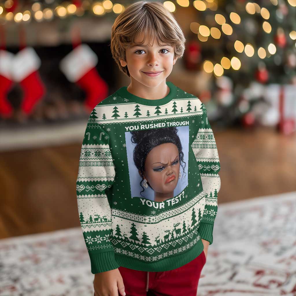 Funny You Rushed Through Your Test Doll Face Meme Ugly Christmas Sweater Teacher Reaction Humor Testing Day