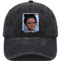 Funny You Rushed Through Your Test Doll Face Meme Washed Cotton Baseball Cap Teacher Reaction Humor Testing Day