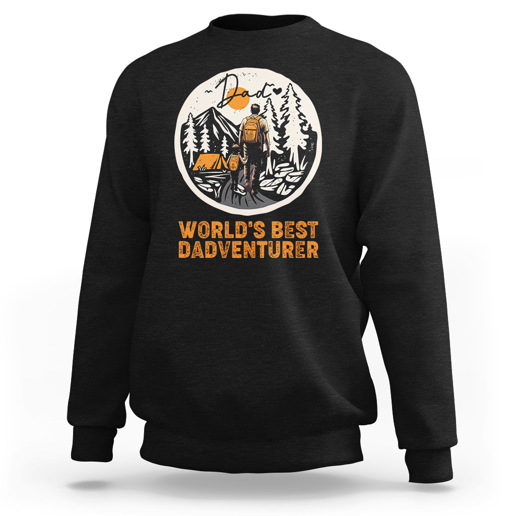Camping Dad Sweatshirt World's Best Dadventure Dad Camping Outdoor Nature Lovers - Wonder Print Shop