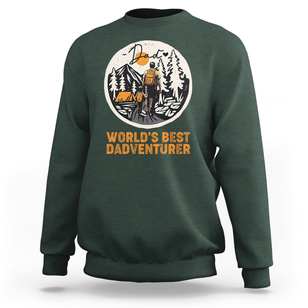 Camping Dad Sweatshirt World's Best Dadventure Dad Camping Outdoor Nature Lovers - Wonder Print Shop