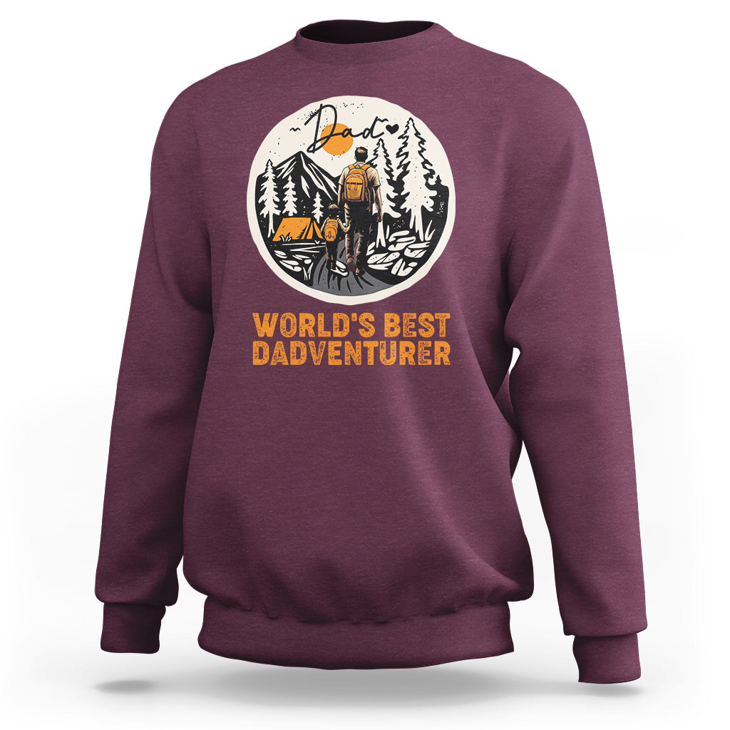 Camping Dad Sweatshirt World's Best Dadventure Dad Camping Outdoor Nature Lovers - Wonder Print Shop