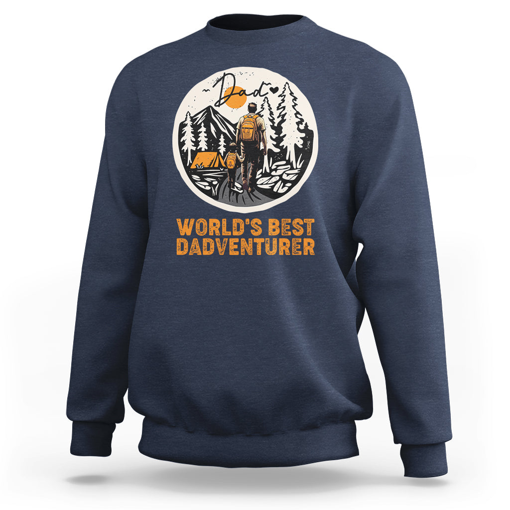 Camping Dad Sweatshirt World's Best Dadventure Dad Camping Outdoor Nature Lovers - Wonder Print Shop