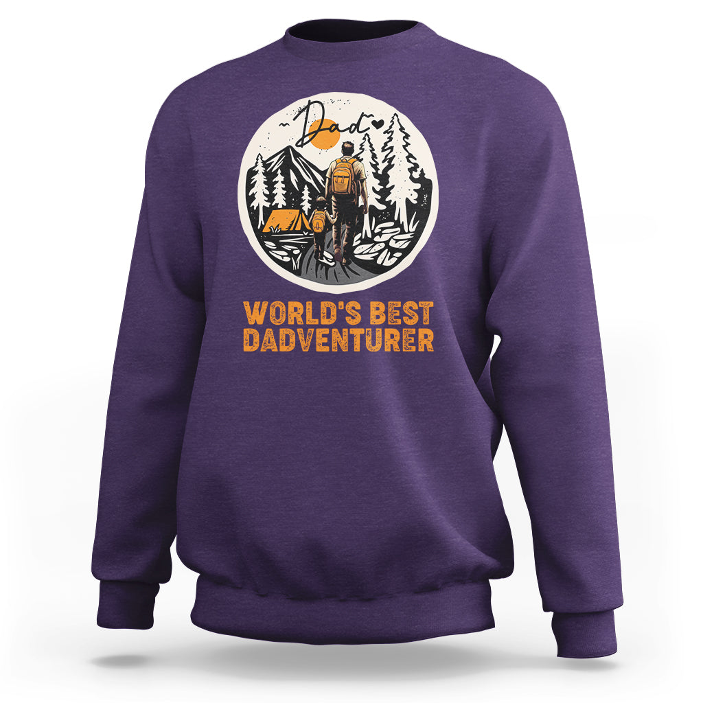 Camping Dad Sweatshirt World's Best Dadventure Dad Camping Outdoor Nature Lovers - Wonder Print Shop