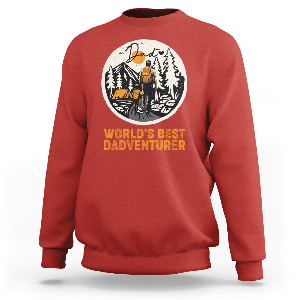 Camping Dad Sweatshirt World's Best Dadventure Dad Camping Outdoor Nature Lovers - Wonder Print Shop