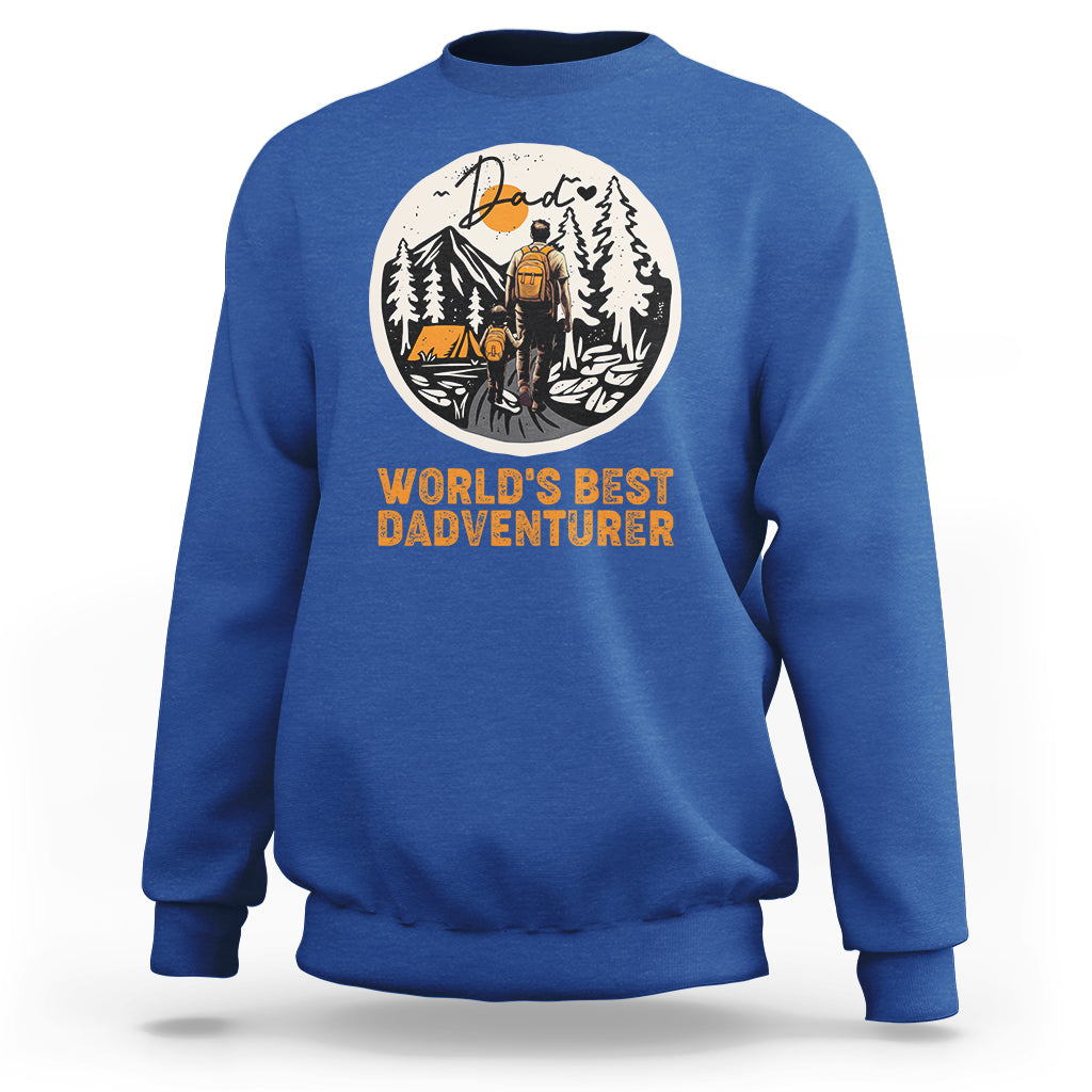 Camping Dad Sweatshirt World's Best Dadventure Dad Camping Outdoor Nature Lovers - Wonder Print Shop