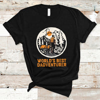 Camping Dad T Shirt World's Best Dadventure Dad Camping Outdoor Nature Lovers - Wonder Print Shop