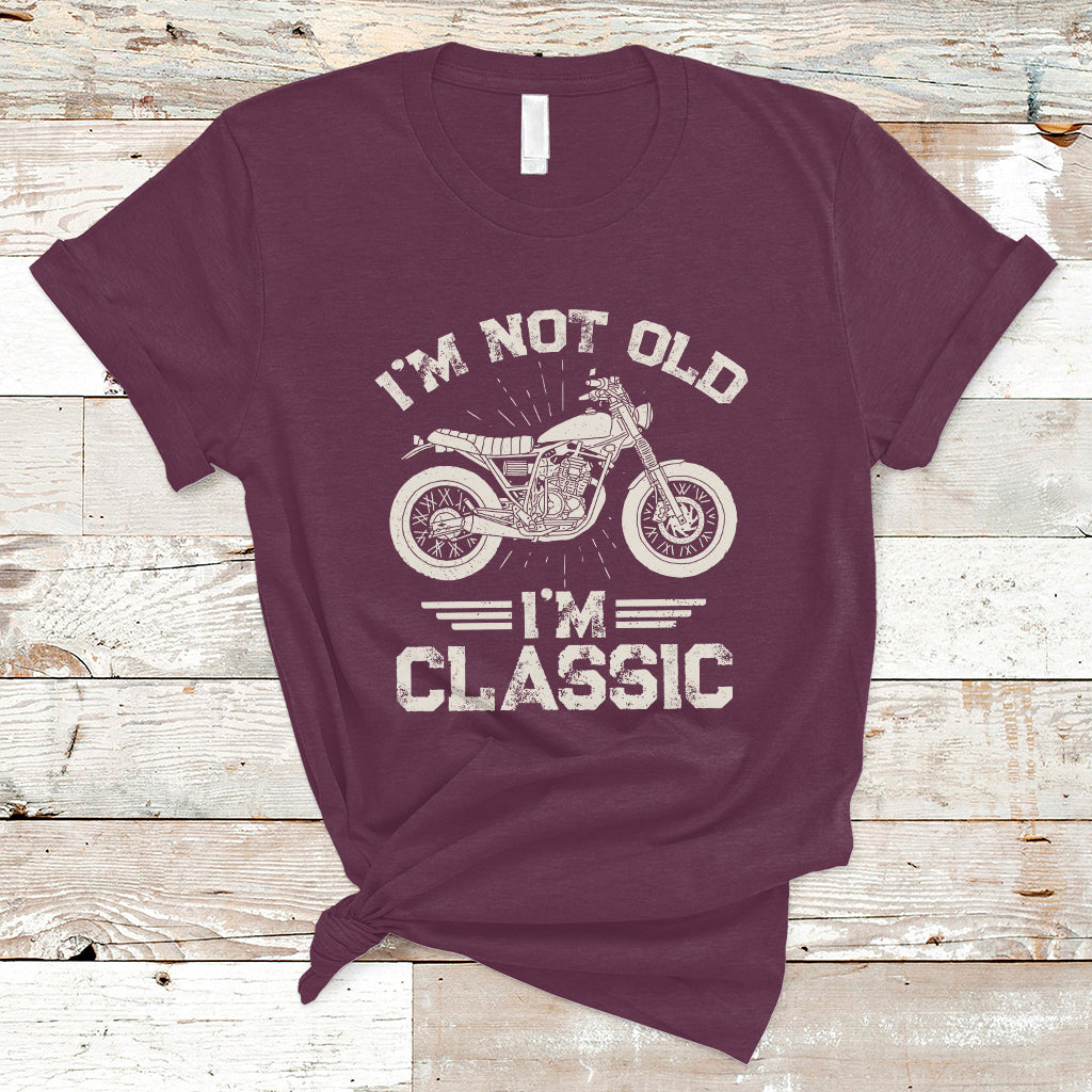 Mens Birthday T Shirt I'm Not Old I'm Classic Funny Motorcycle Graphic Biker Mens - Wonder Print Shop