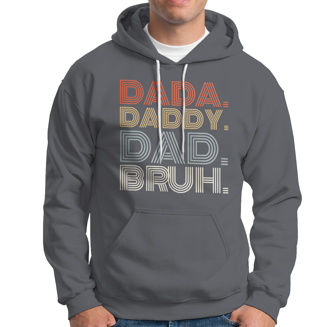 Funny Dad Hoodie Men Dada Daddy Dad Bruh Fathers Day Vintage Funny Father - Wonder Print Shop