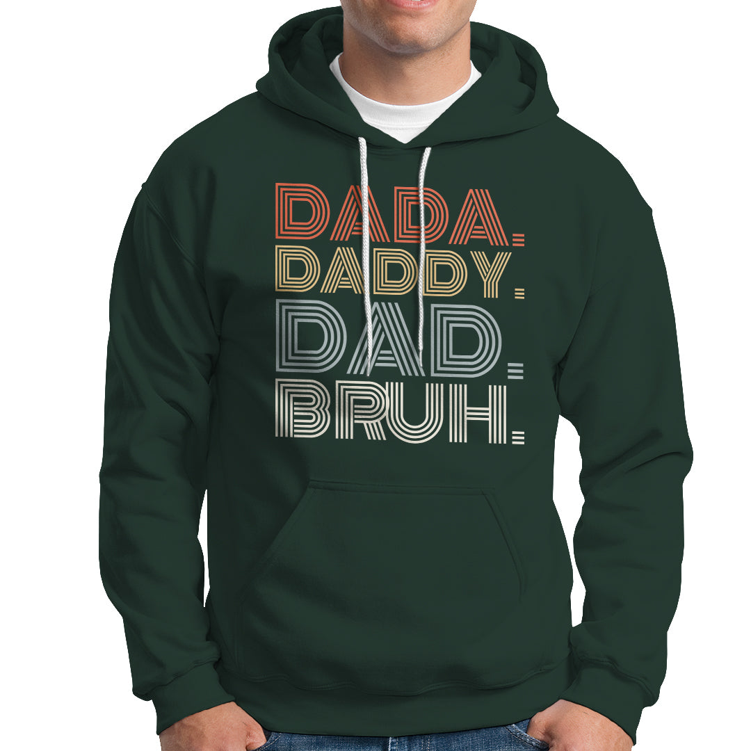 Funny Dad Hoodie Men Dada Daddy Dad Bruh Fathers Day Vintage Funny Father - Wonder Print Shop