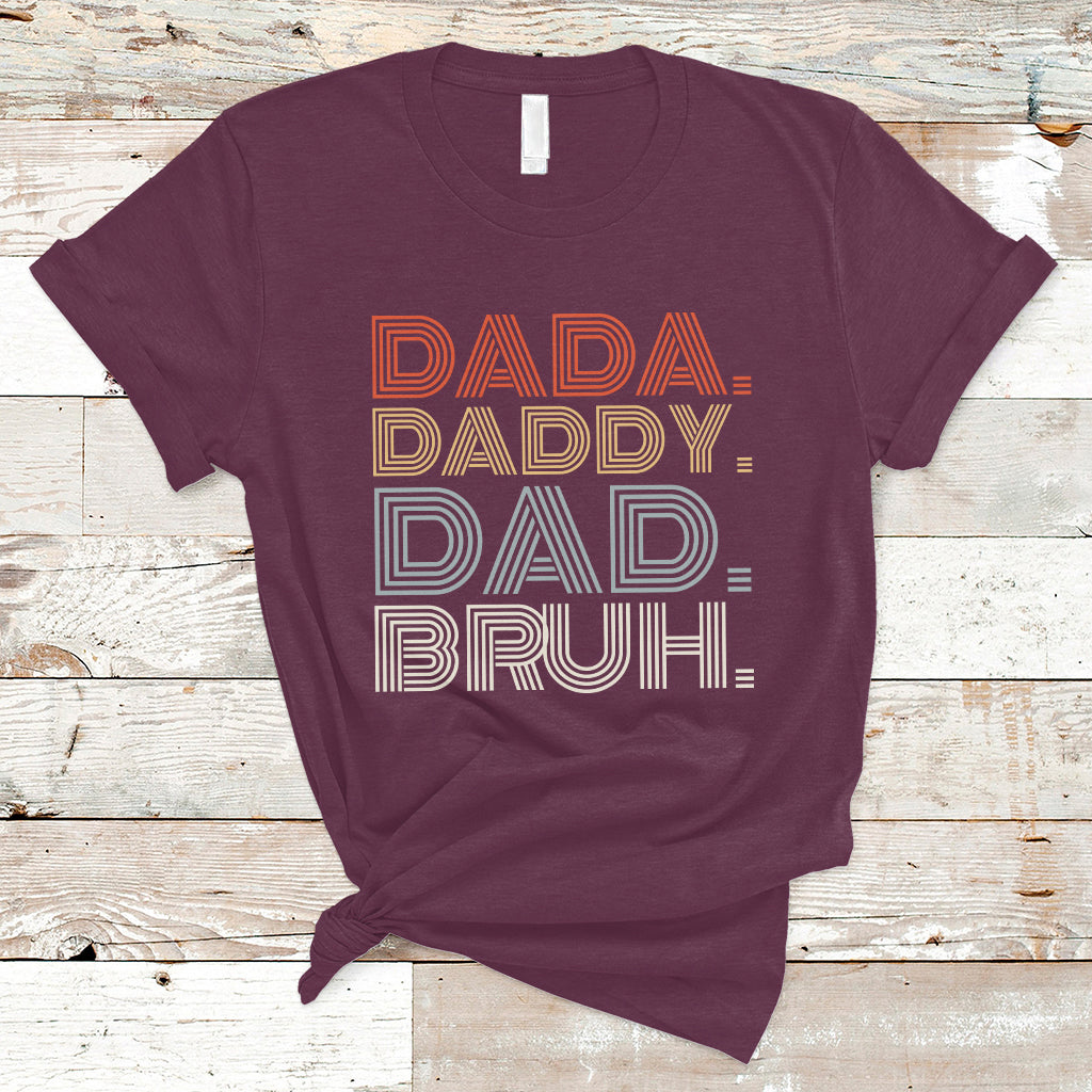 Funny Dad T Shirt Men Dada Daddy Dad Bruh Fathers Day Vintage Funny Father - Wonder Print Shop
