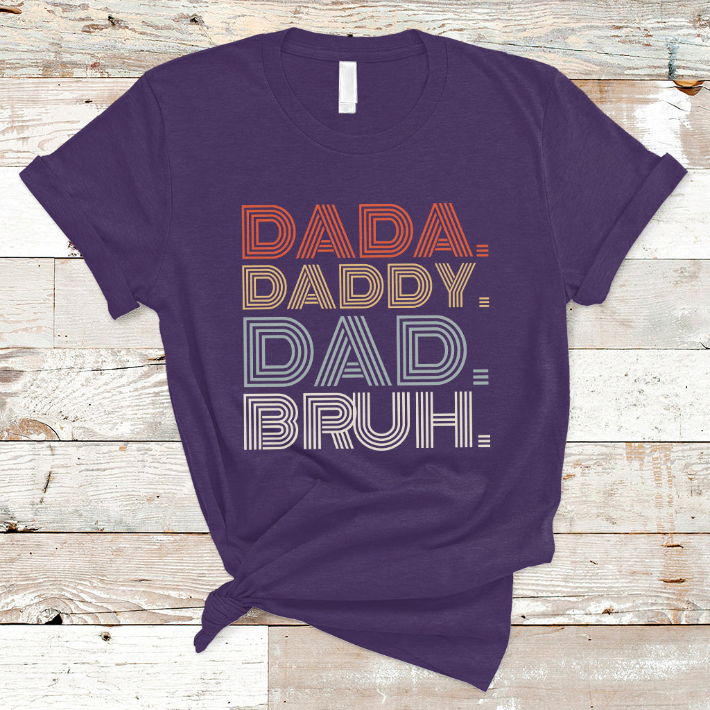Funny Dad T Shirt Men Dada Daddy Dad Bruh Fathers Day Vintage Funny Father - Wonder Print Shop