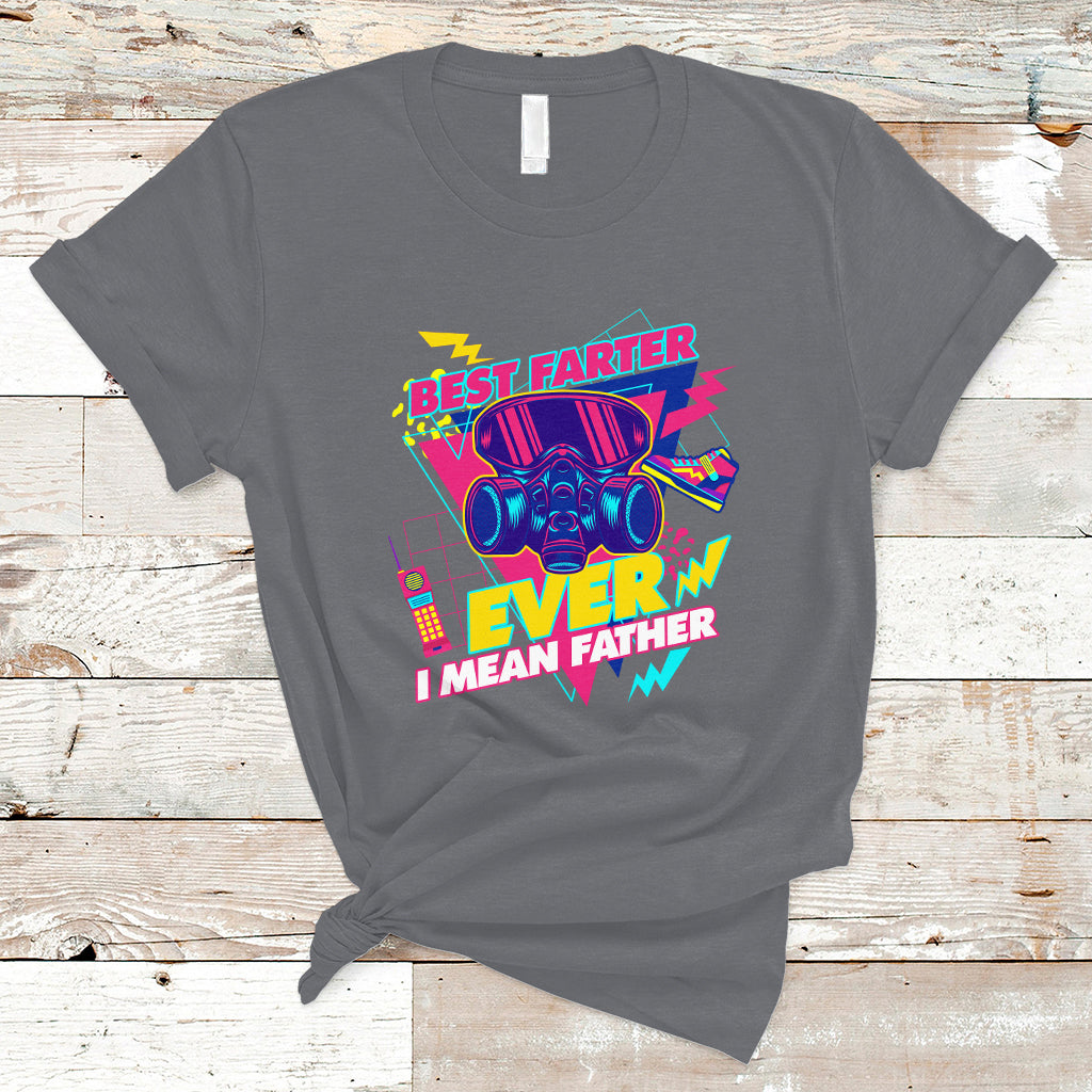 Funny Farter T Shirt Funny Best Farter Ever I Mean Father Gas Mask Retro 70s 80s - Wonder Print Shop