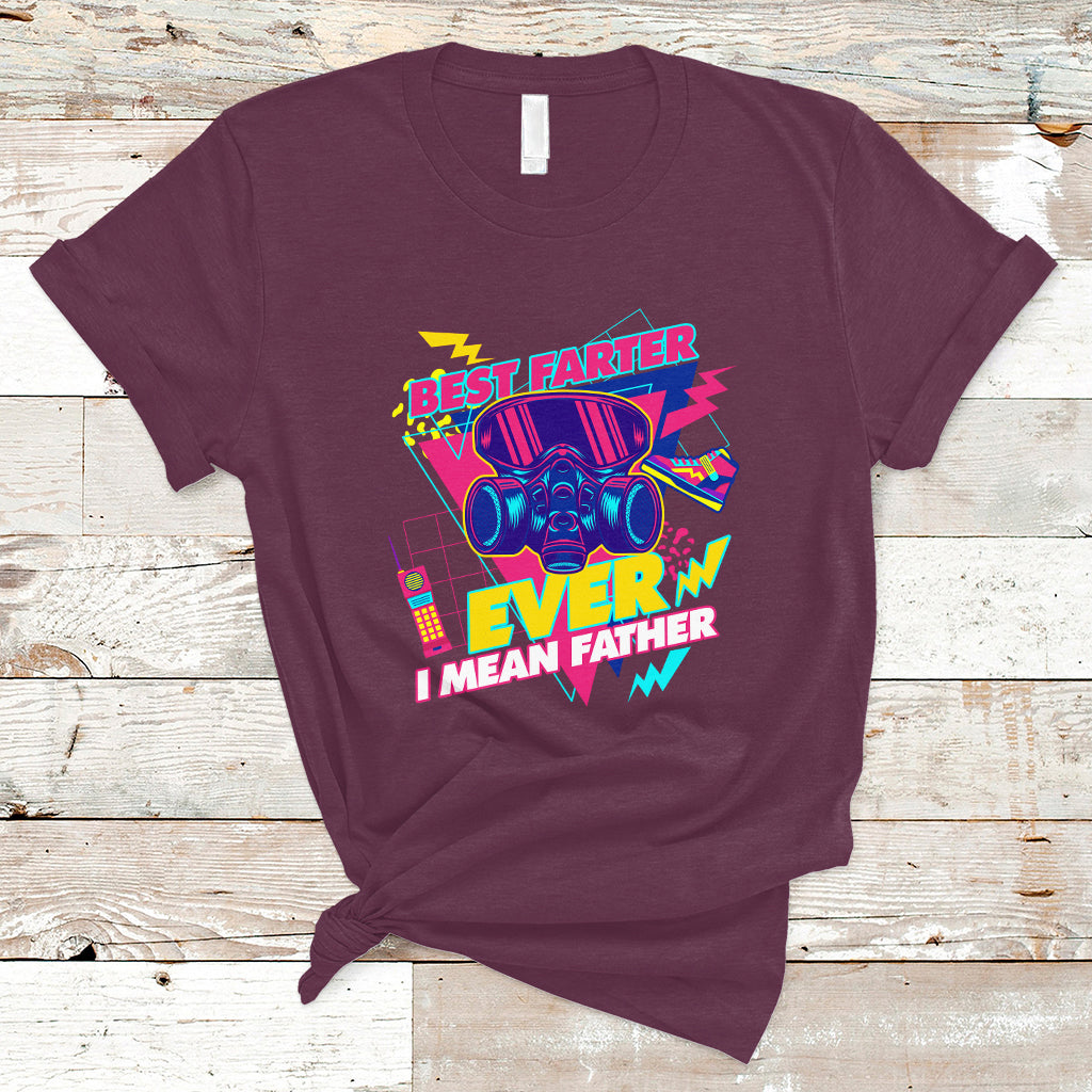 Funny Farter T Shirt Funny Best Farter Ever I Mean Father Gas Mask Retro 70s 80s - Wonder Print Shop
