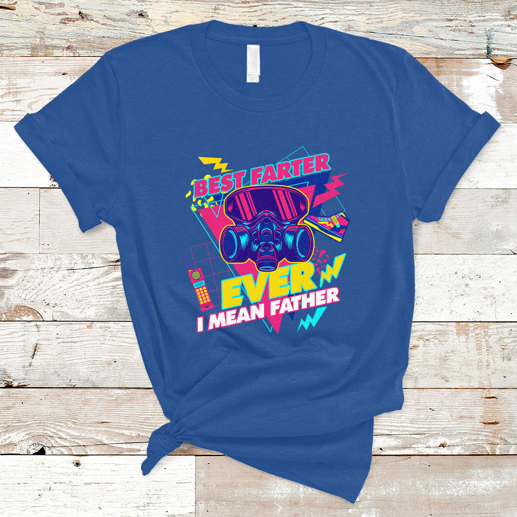 Funny Farter T Shirt Funny Best Farter Ever I Mean Father Gas Mask Retro 70s 80s - Wonder Print Shop