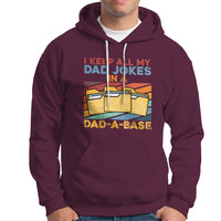 Dad Joke Hoodie I Keep All My Dad Jokes In A Dad-A-Base Funny Daddy Vintage - Wonder Print Shop