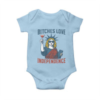 Funny 4th of July Statue of Liberty Cocktail Baby Onesie Retro Bitches Love Independence