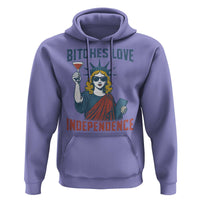 Funny 4th of July Statue of Liberty Cocktail Hoodie Retro Bitches Love Independence