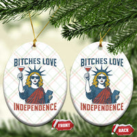 Funny 4th of July Statue of Liberty Cocktail Ceramic Ornament Retro Bitches Love Independence - Wonder Print Shop