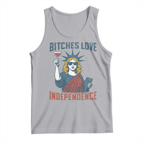 Funny 4th of July Statue of Liberty Cocktail Tank Top Retro Bitches Love Independence