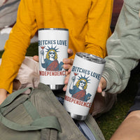Funny 4th of July Statue of Liberty Cocktail Tumbler Cup Retro Bitches Love Independence