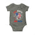 Red White And Bruh Fishing Baby Onesie Funny Patriotic Bass 4th Of July American Flag