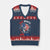 Red White And Bruh Fishing V-Neck Knit Sweater Vest Funny Patriotic Bass 4th Of July American Flag - Wonder Print Shop