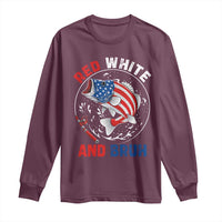Red White And Bruh Fishing Long Sleeve Shirt Funny Patriotic Bass 4th Of July American Flag