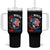 Red White And Bruh Fishing Tumbler With Handle Funny Patriotic Bass 4th Of July American Flag
