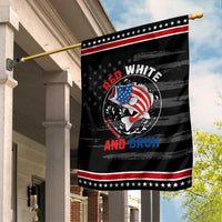 Red White And Bruh Fishing Garden Flag Funny Patriotic Bass 4th Of July American Flag