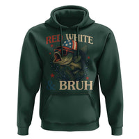 Retro Red White And Bruh Fishing Hoodie Funny Patriotic Bass 4th Of July
