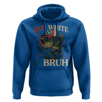 Retro Red White And Bruh Fishing Hoodie Funny Patriotic Bass 4th Of July